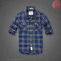 heren abercrombie fitch plaid lang overhemd koningsblauw Kleren Verkopen tbprd215